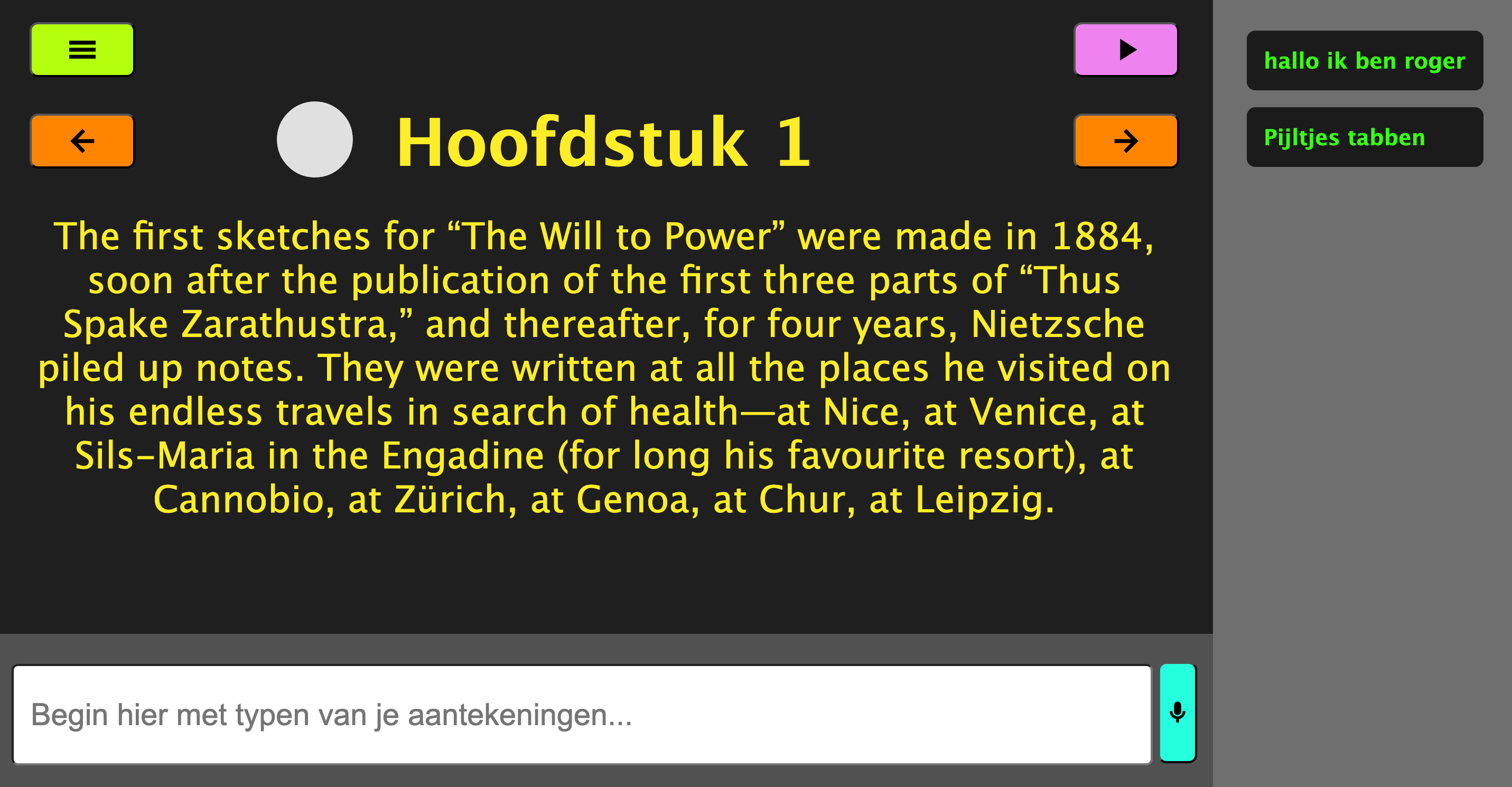 Roger, de eindgebruiker van de applicatie