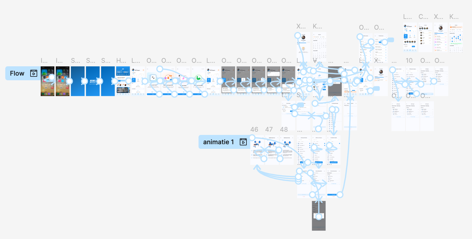 User flow van de workout tracker